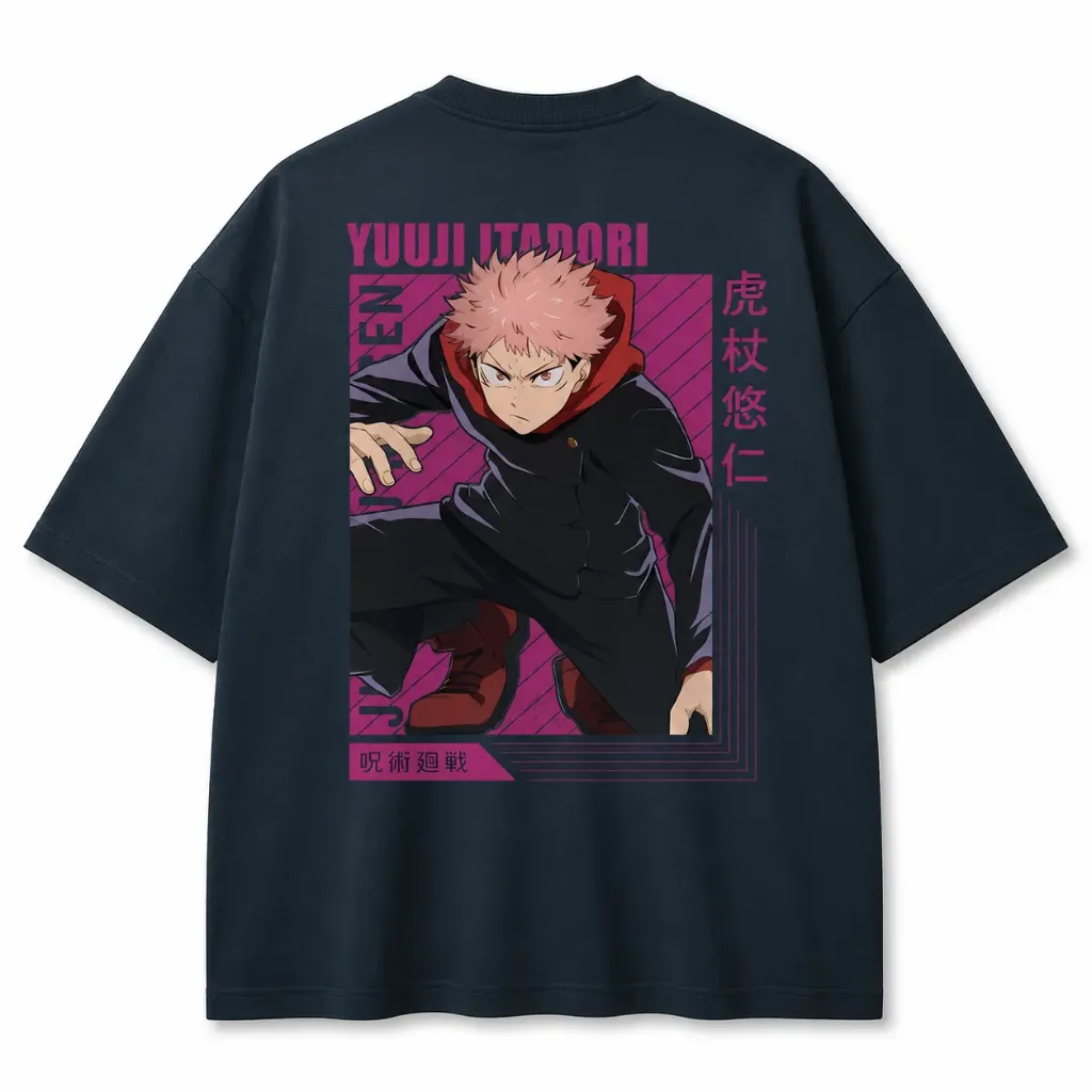 Itadori JJK Inspired T-Shirt (S, Black)